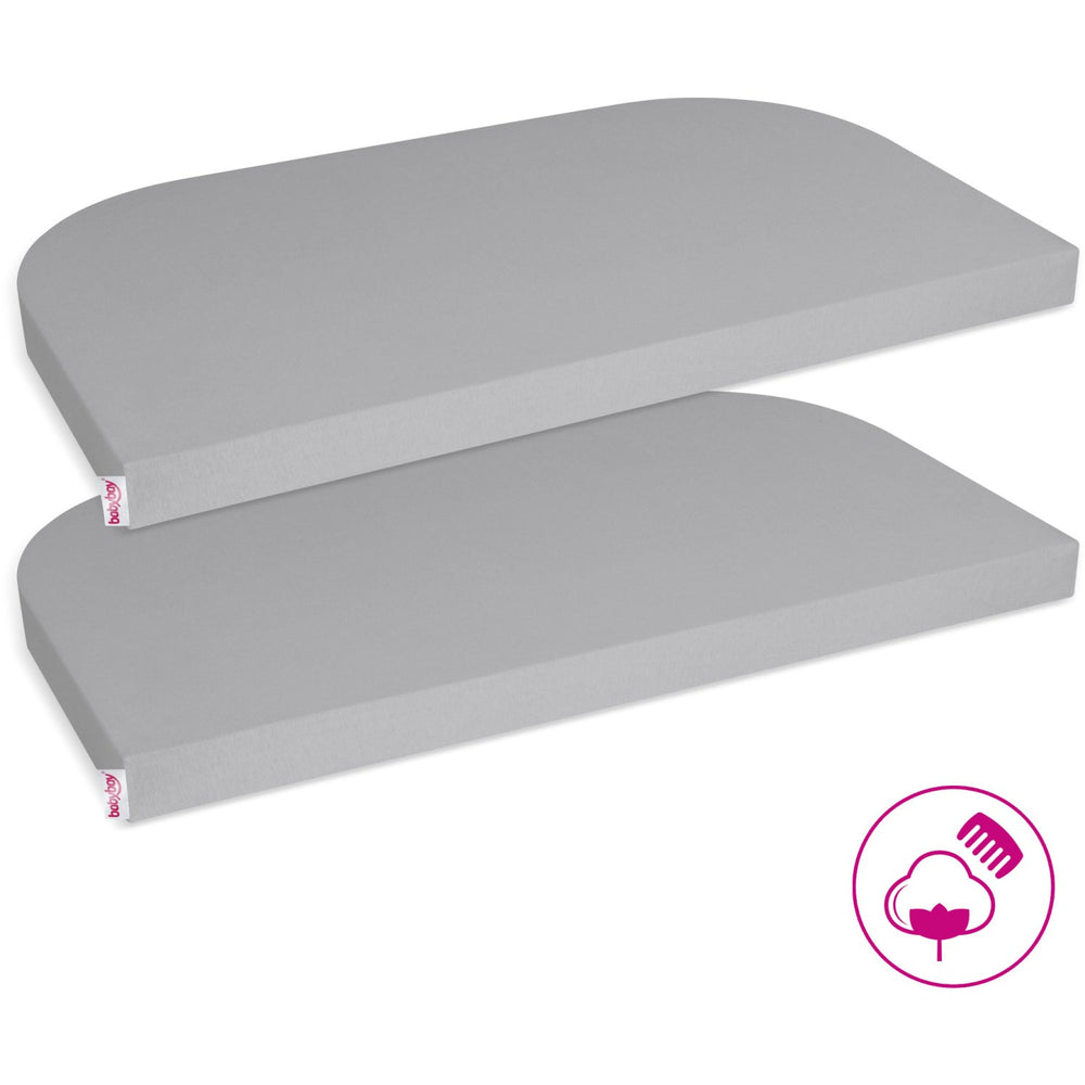 Køb babybay® Grey Jersey Cover Deluxe Lagen 2-Pak Maxi, Midi, Boxspring, Comfort Og Comfort Plus