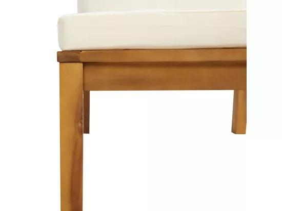 Salon de jardin 12 pcs avec coussin crème Bois d'acacia solide