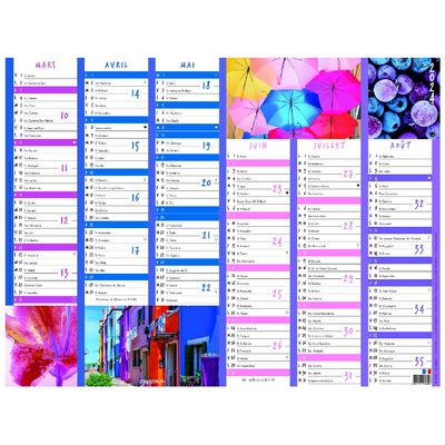 Calendrier Color Story - 7 mois par face - 32 x 42 cm - Oberthur