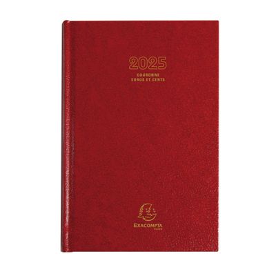 Agenda Couronne Euro et cents - 1 jour par page - 11 x 17 cm - disponible dans différentes couleurs - Exacompta