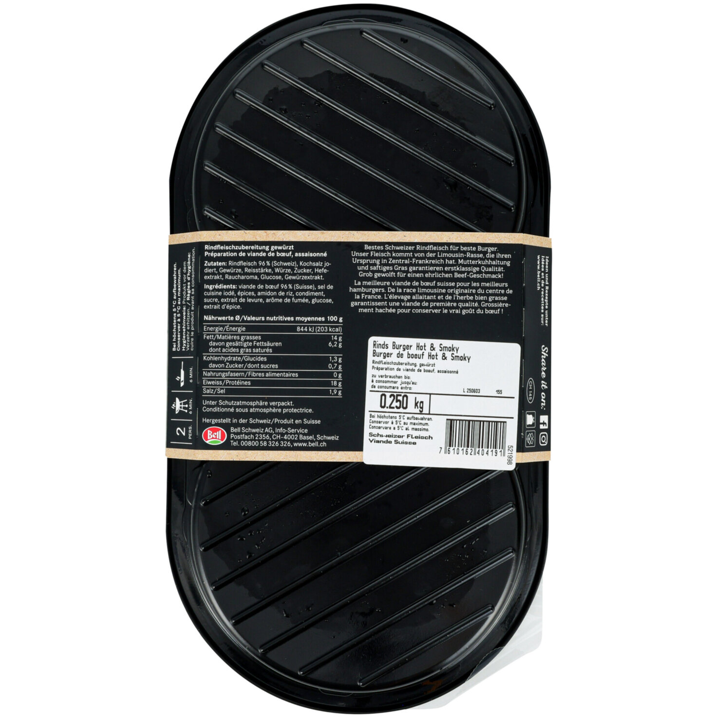 Bell Natura-Beef Burger Hot&Smoky 2x125g
