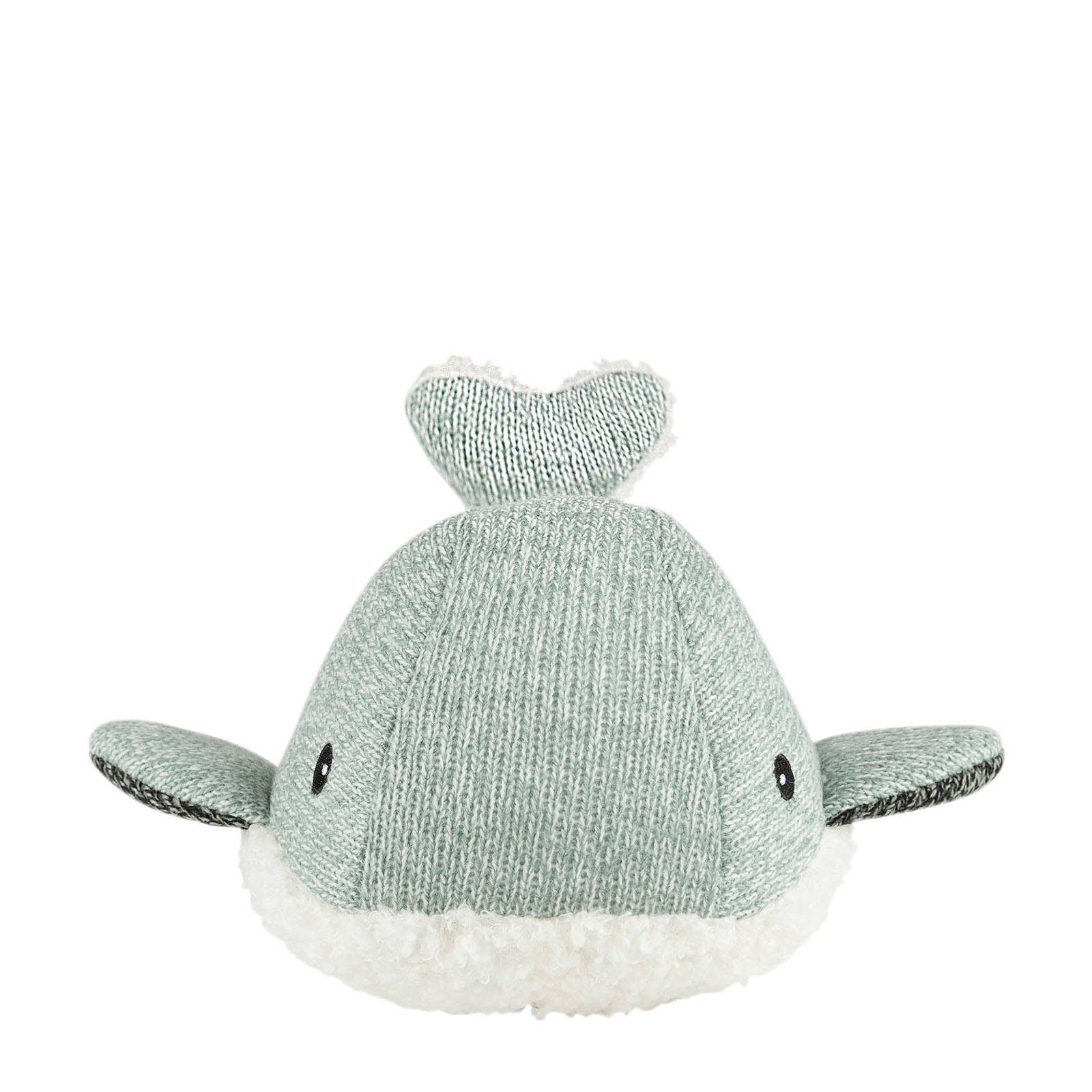 Flow Amsterdam hartslagknuffel moby walvis groen - knuffel 24 cm