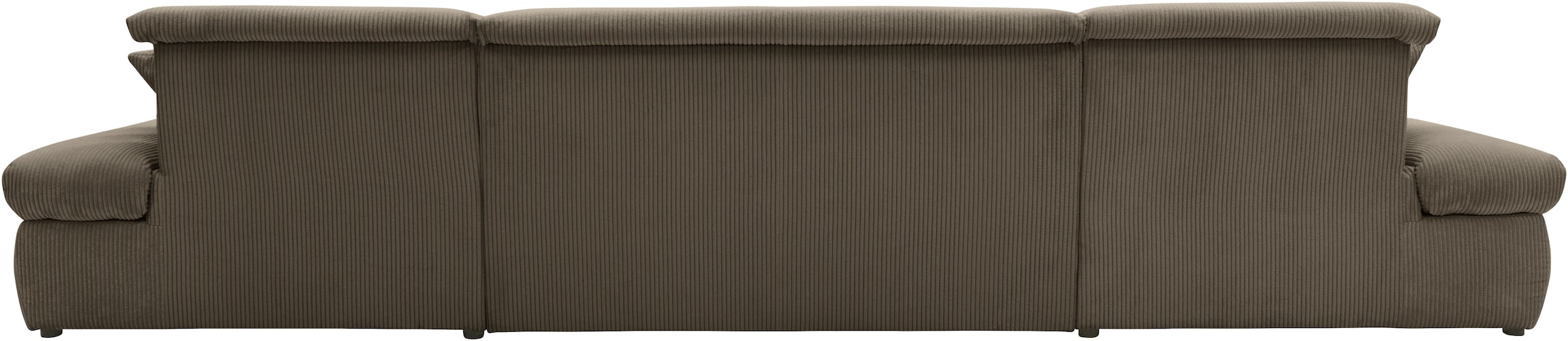DOMO collection Wohnlandschaft »Moric wahlweise mit Bettfunktion und Armteilverstellung, XXL« U-Form, beidseitig mit Recamiere, incl. Zierkissen, Cord-Bezug