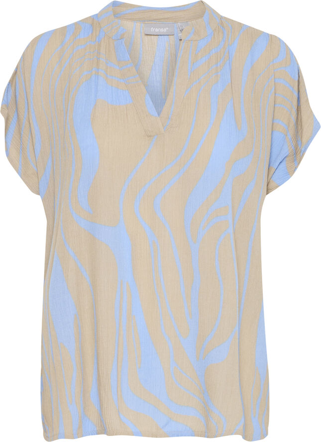 Fransa FXAVERY BL 1 Silver mink w. hydrangea aop
