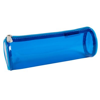 Trousse ronde Iderama - 1 compartiment - bleu transparent - Exacompta