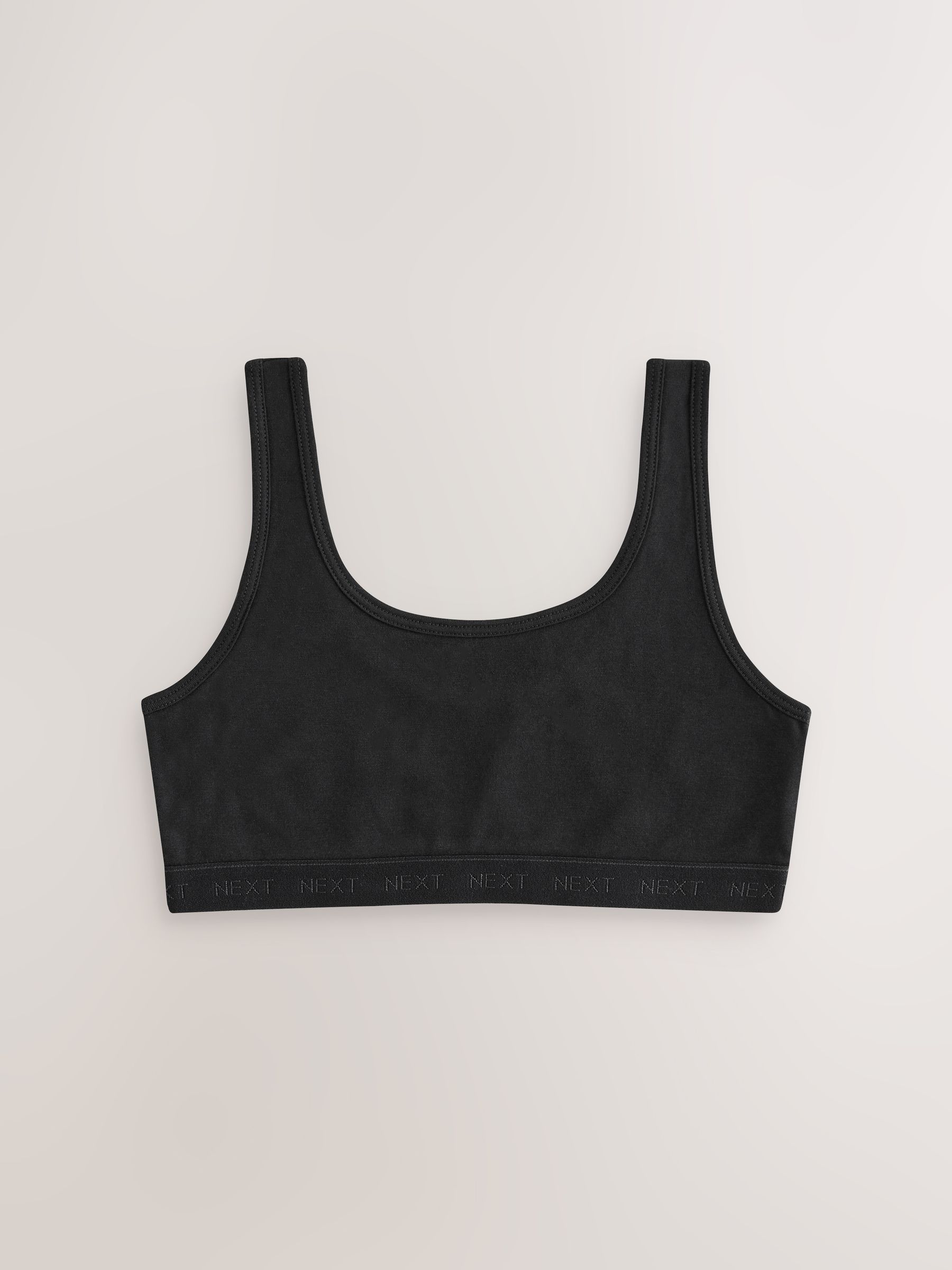 Zwart - Set van 3 crop tops met diepe ronde hals (5 - 16 jr)