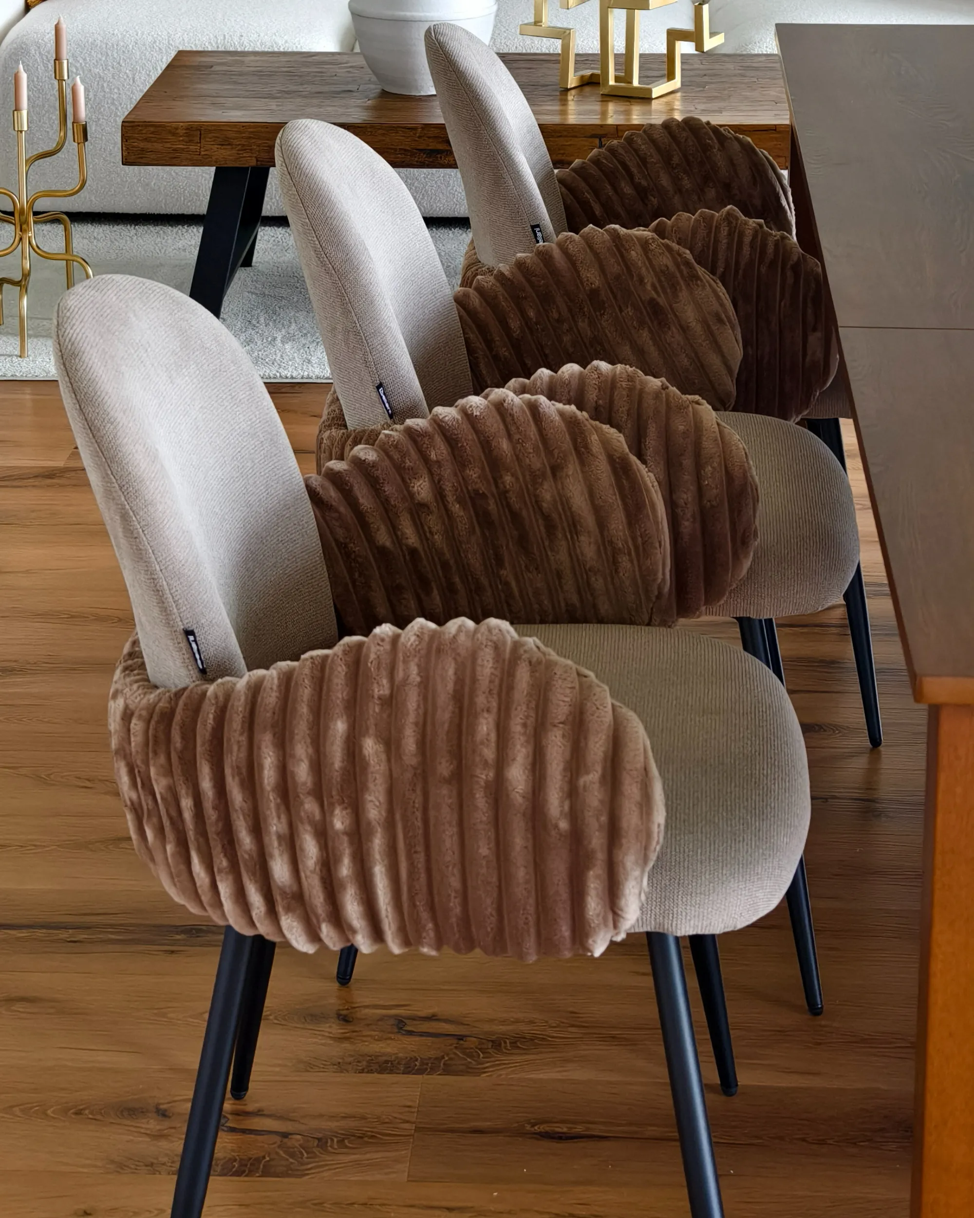 Set van 2 eetkamerstoelen AMITY Stof Taupe