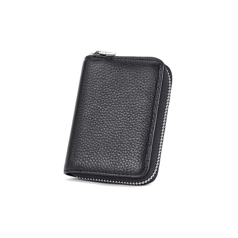 Mini Kreditkarten Echtleder Etui Geldbörse mit 11 Fächern - Pink