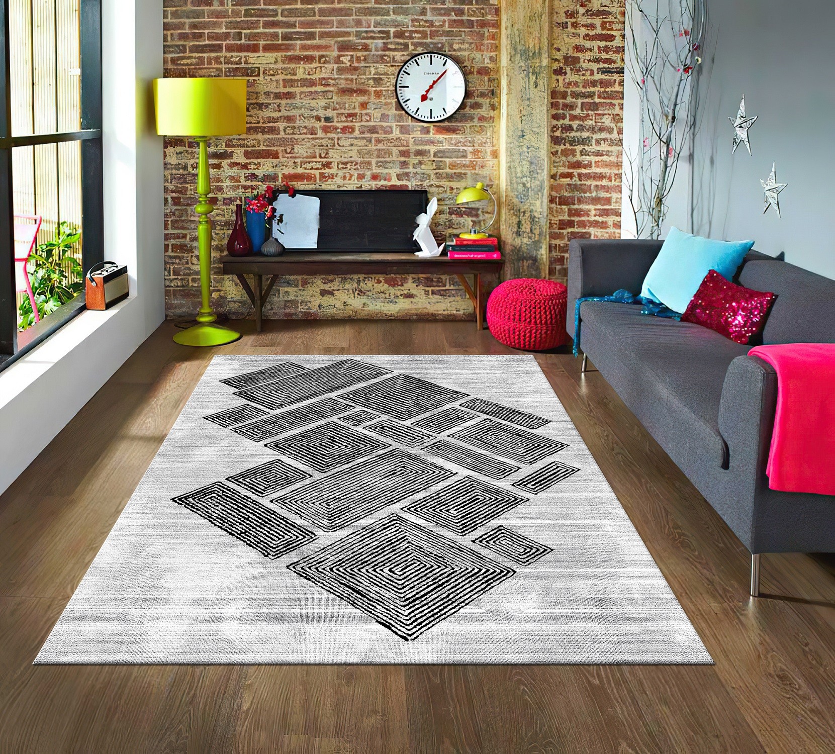 Mani Textile TPS_ALYA_GRI00 - Tapis de salon ALYA