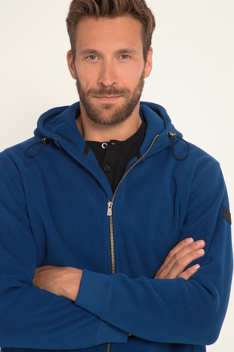 Fleece-Hoodiejacke, Kapuze, Zipper, Kängurutasche, bis 8 XL