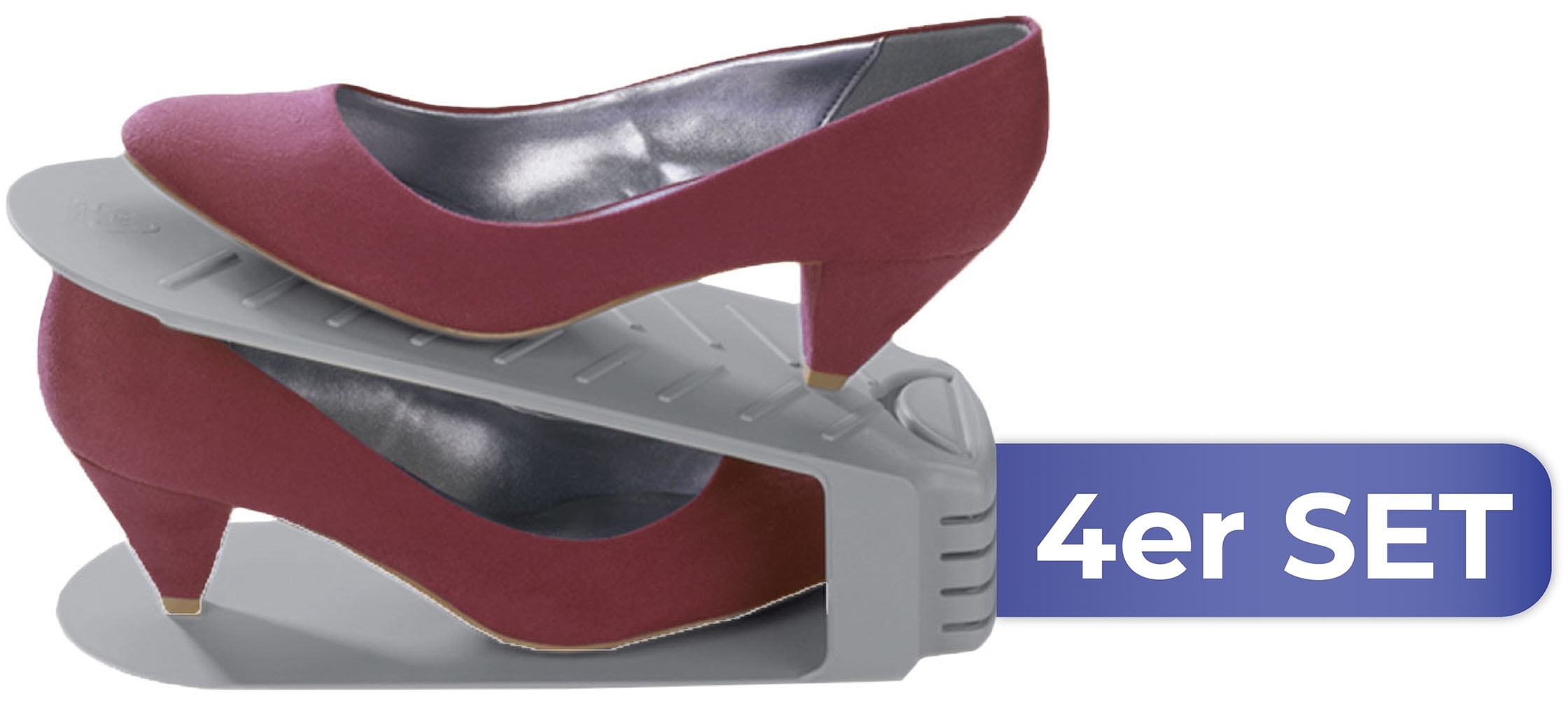 Maximex Schuhstapler »4er« Set, 4 Stk. tlg. Schuhhalter, 50 % mehr Platz im Schuhschrank, Kunststoff, 4-teilig