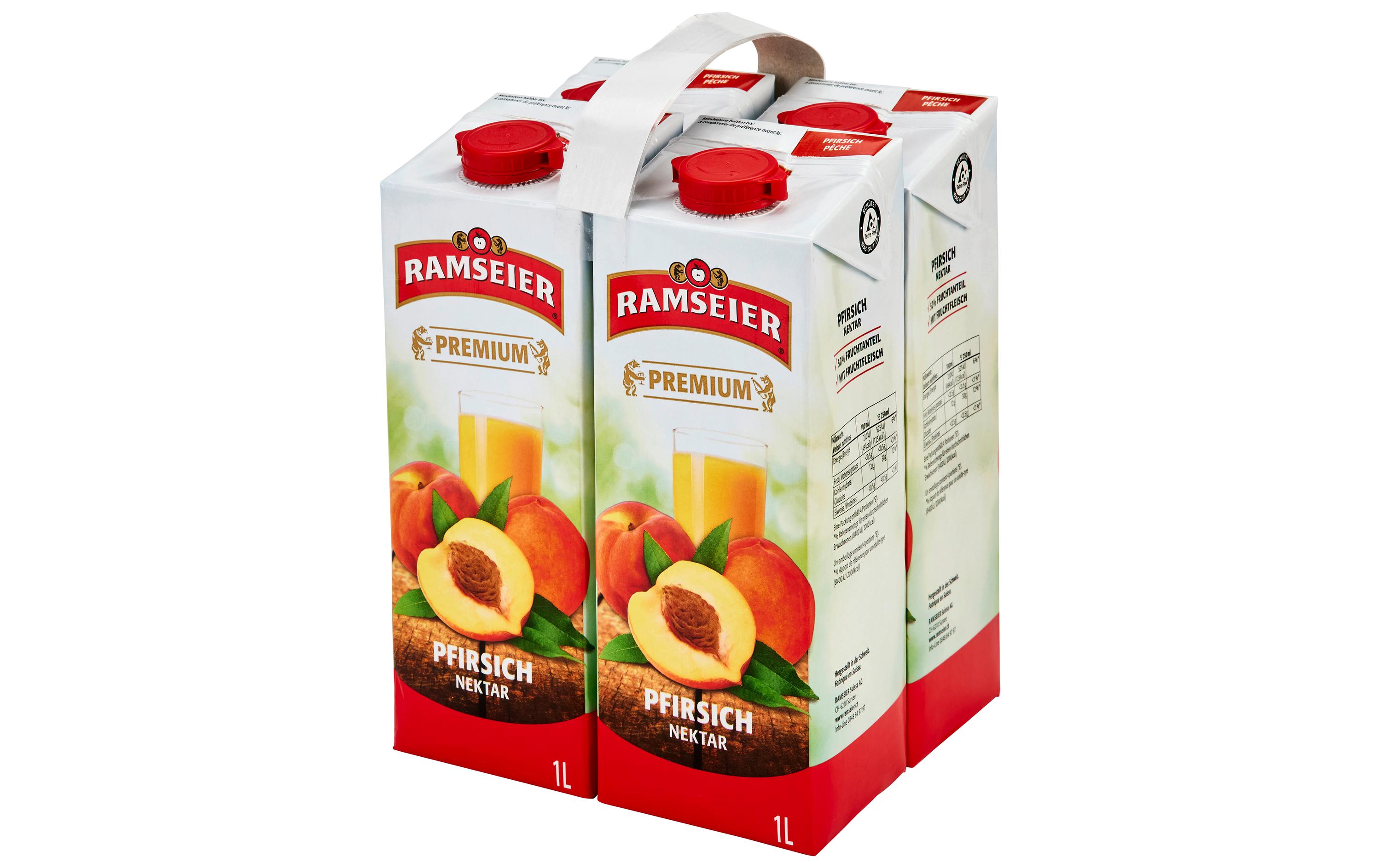 Säfte Premium 100% Pfirsich Nektar 4 x 1 lPfirsich Nektar mild im Geschmack und edel in der Konsistenz