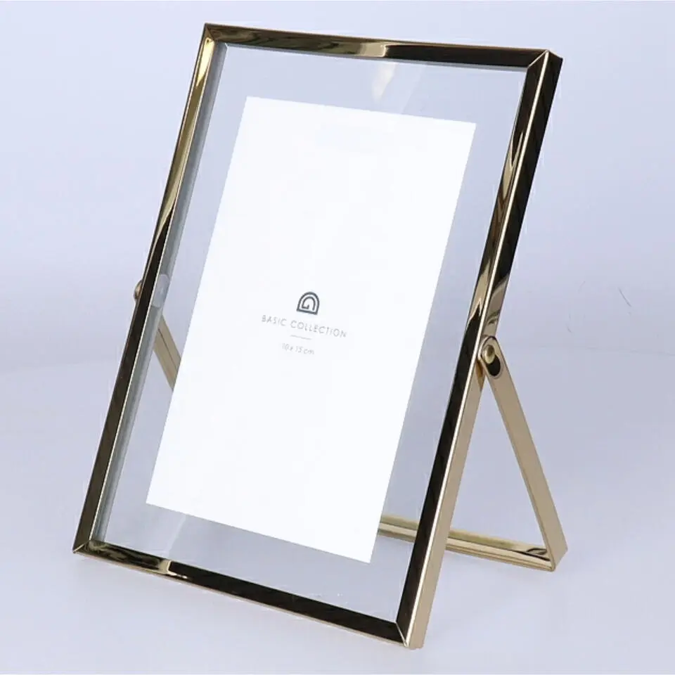 Giftdecor Fotolijstje - 10 x 15 cm - goud - metaal - modern