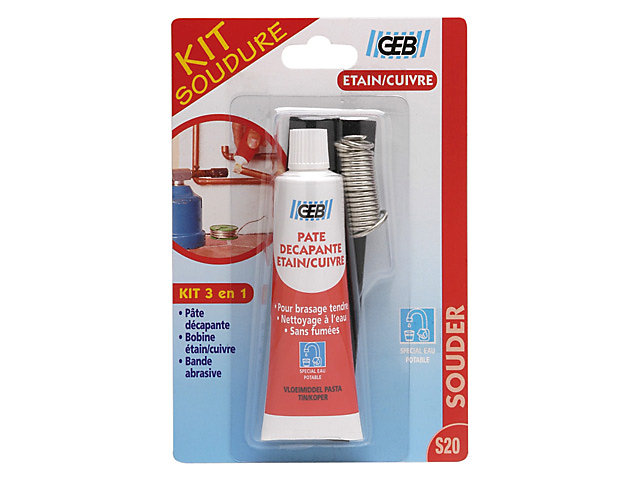 Kit soudure sur canalisation sanitaire 3 en 1 étain/cuivre GEB