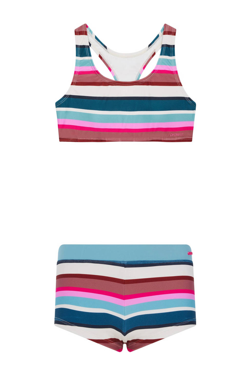 crop bikini PRTLAXMI JR roze/wit/blauw