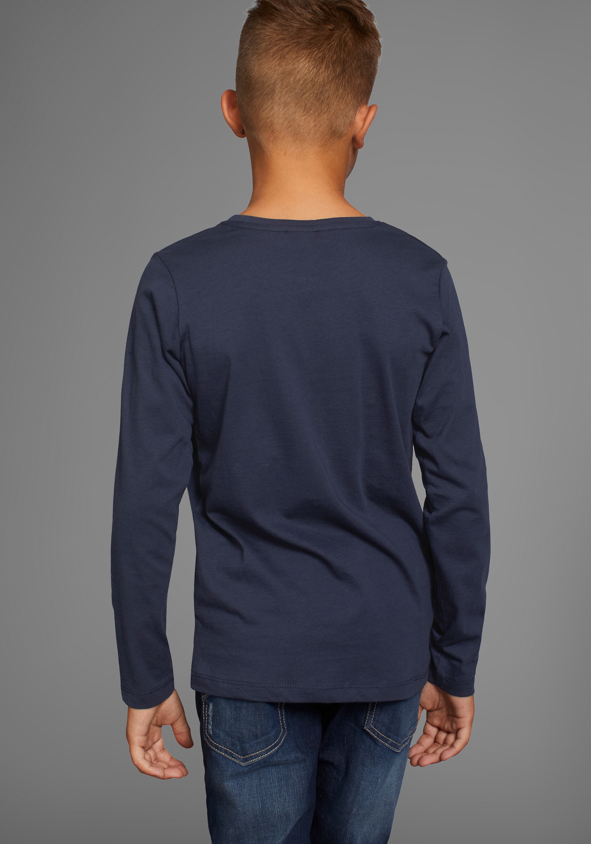 KIDSWORLD Langarmshirt »TIGER - Druck«, Langarm,  Basic-Passform,  mit trendigem Druck,  Rundhalsausschnitt