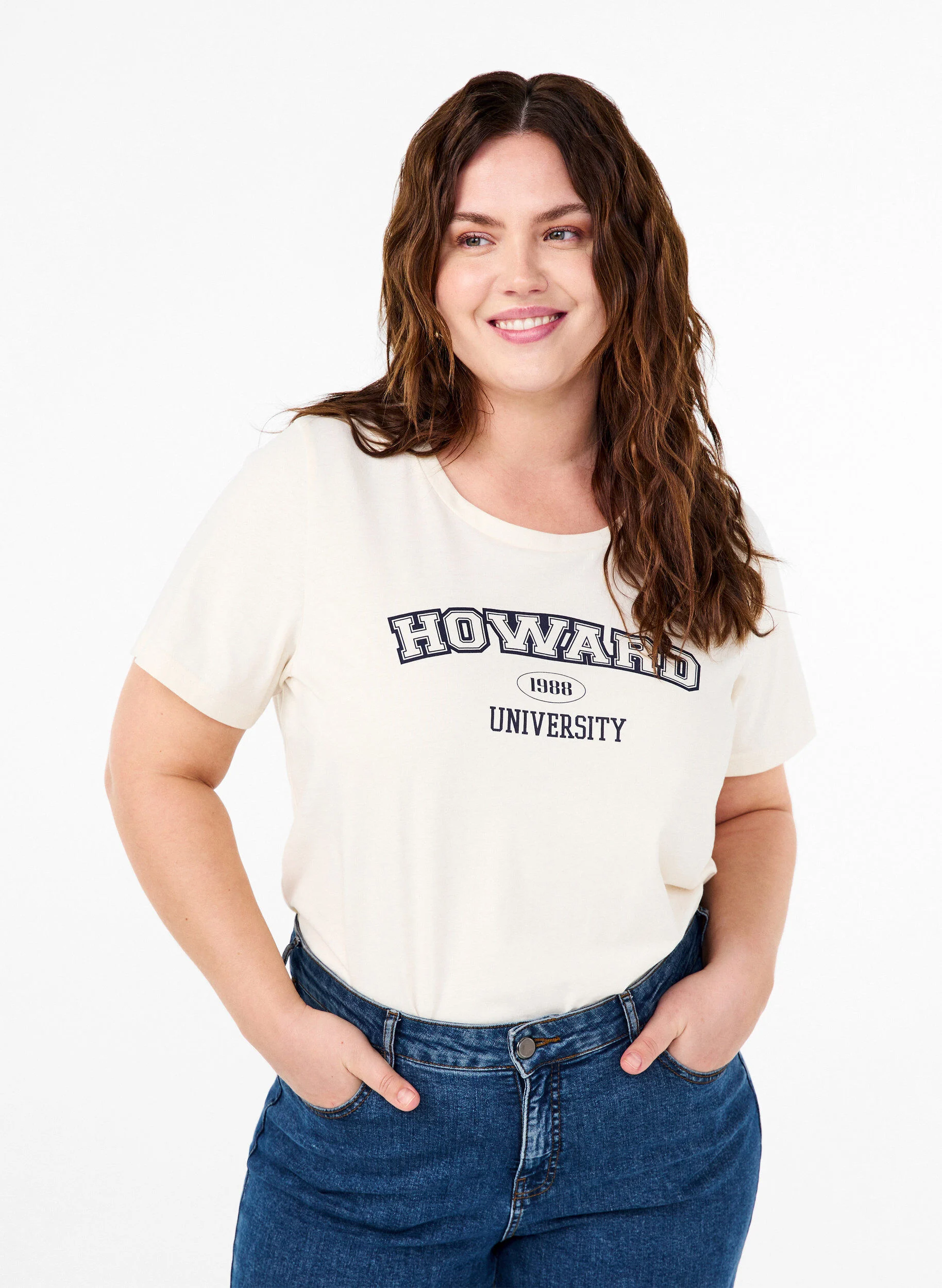 T-shirt i bomuld med tekstmotiv