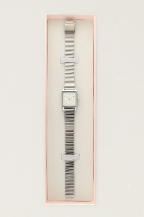 Vierkant horloge met horizontale schakels