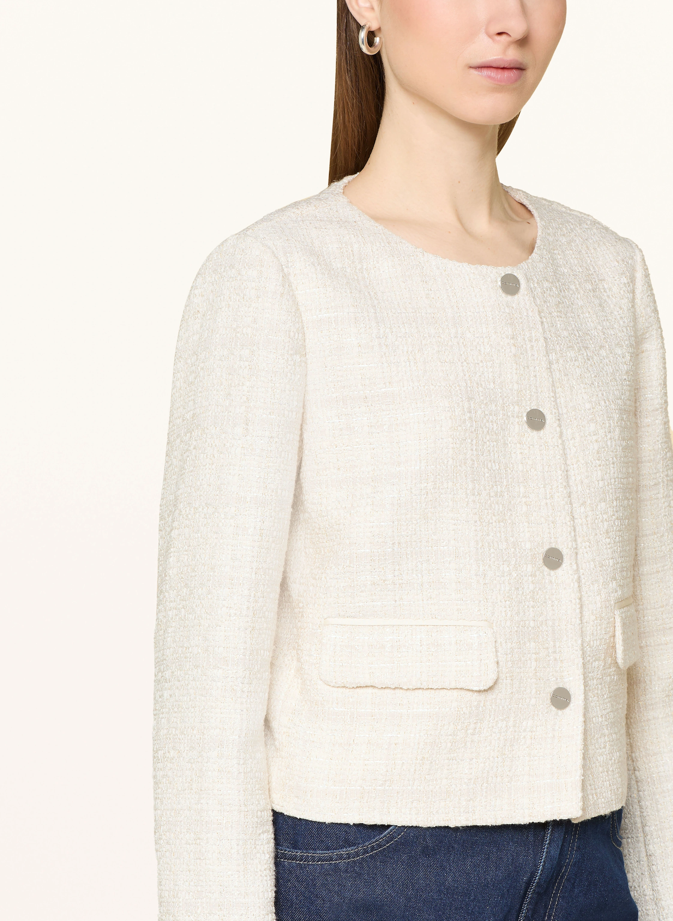 comma Tweed-Jacke mit Glitzergarn
