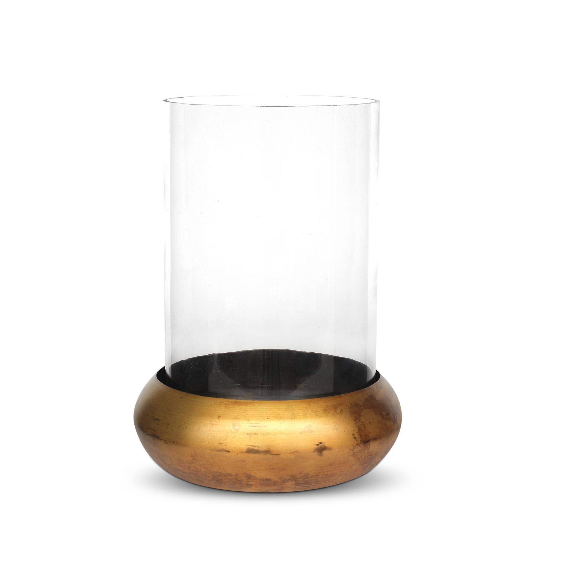 Windlicht 'Polui' S, gold, H 21 cm, Ø 16 cm von fischer's lagerhaus