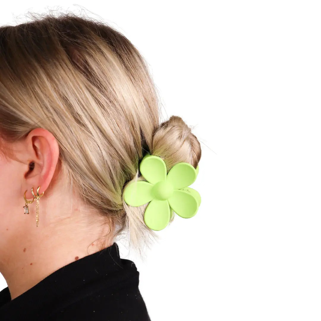 Flower Hair Clip Green