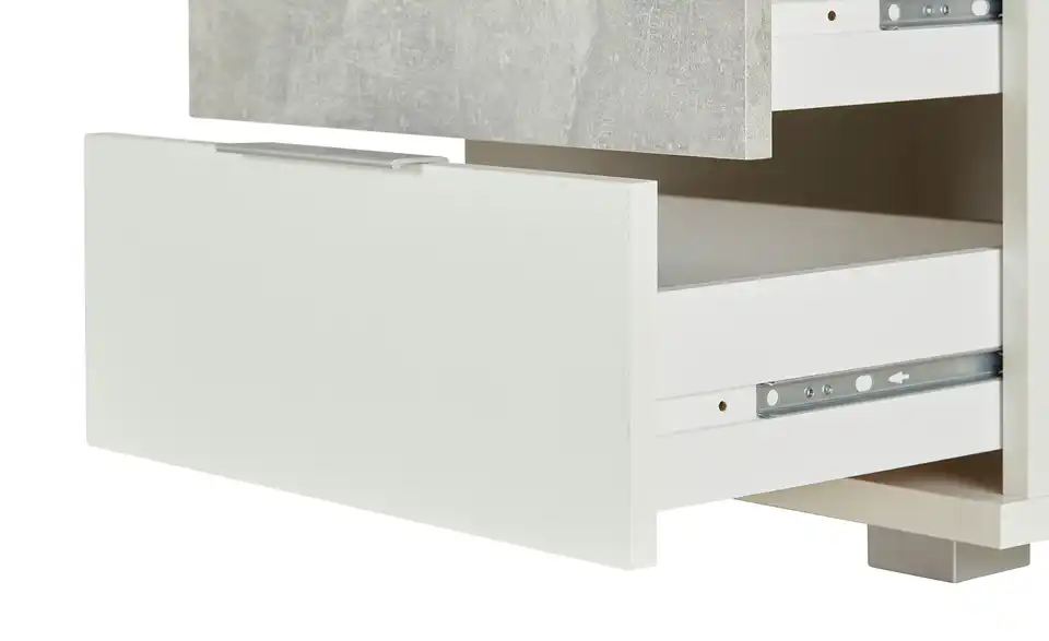 Nachtkommode Celina Weiß, Betonoptik 3 Stück