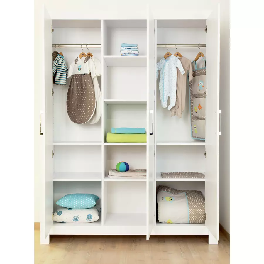 PAIDI Kinderzimmer Fiona 3-türig breit Griffe matt
