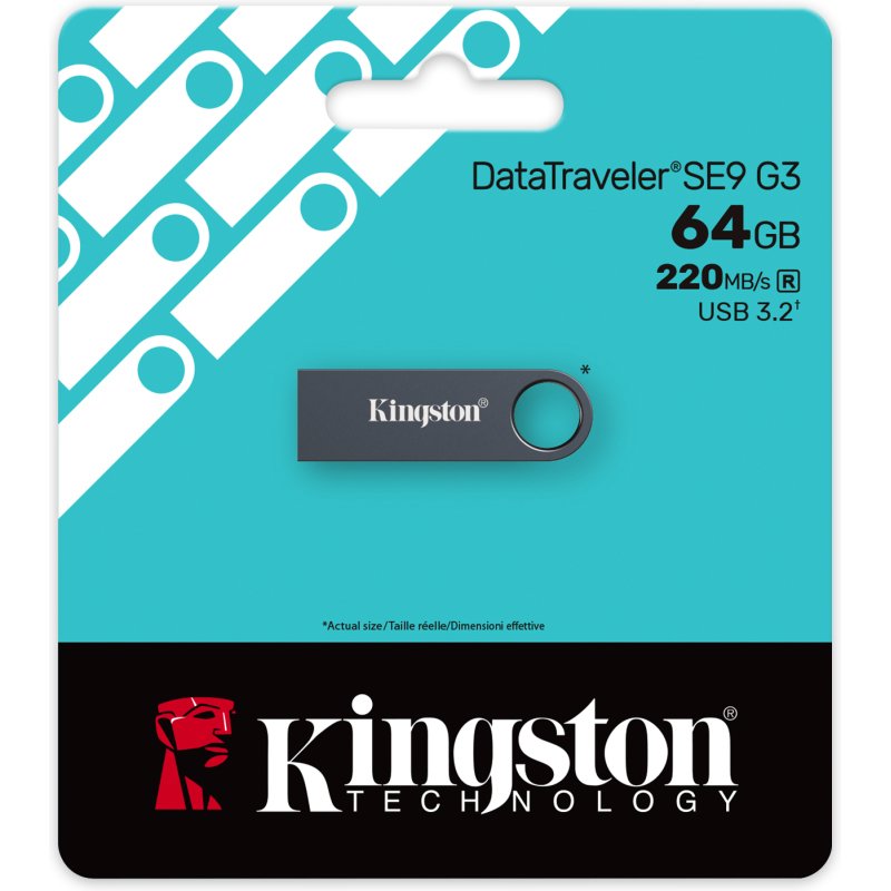 Kingston Technology DataTraveler 64 Go SE9 G3 - Nickel foncé