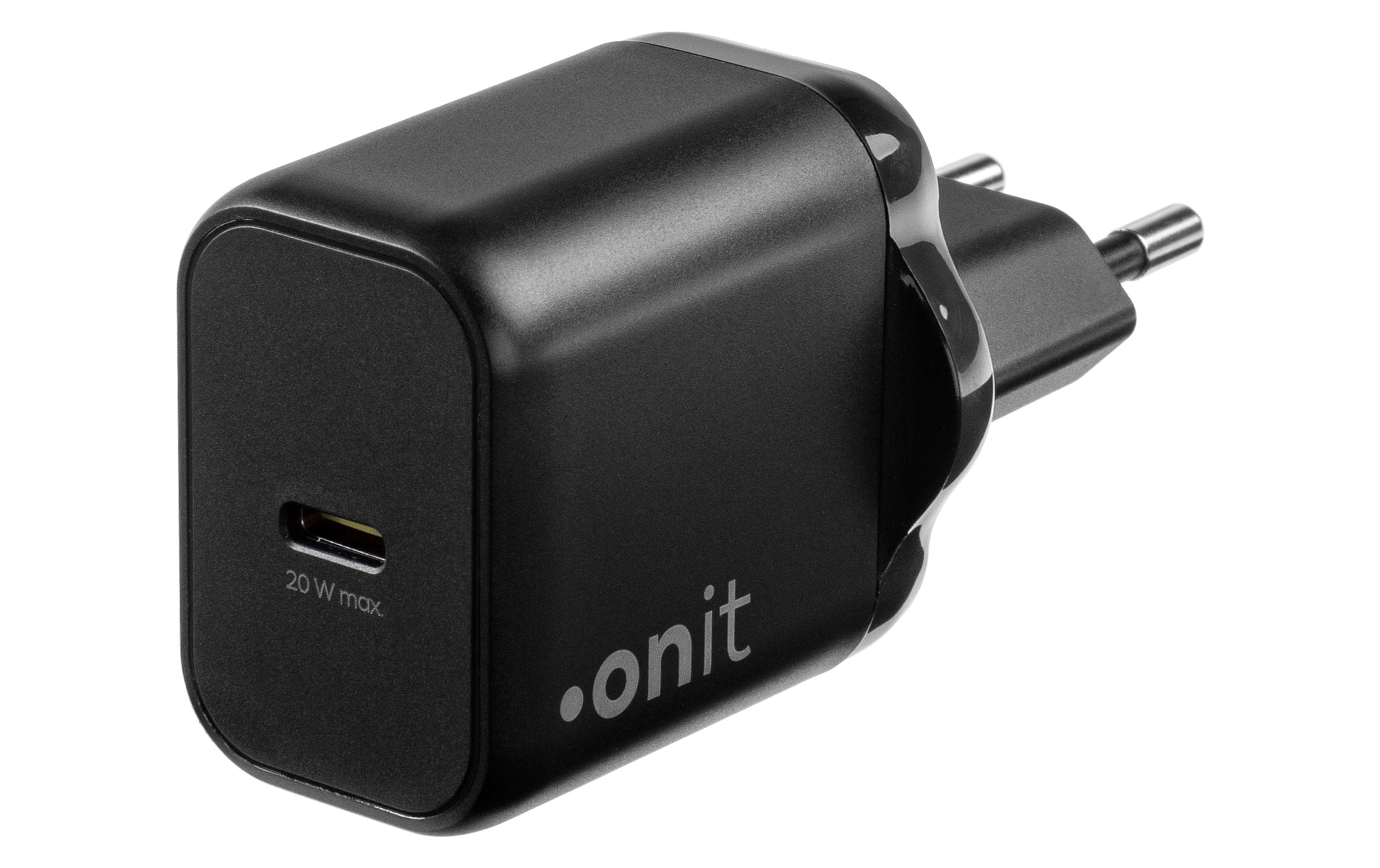 USB-Wandladegerät Single 1C 20 W GaN SchwarzLadeadapter mit einem USB-C-Port