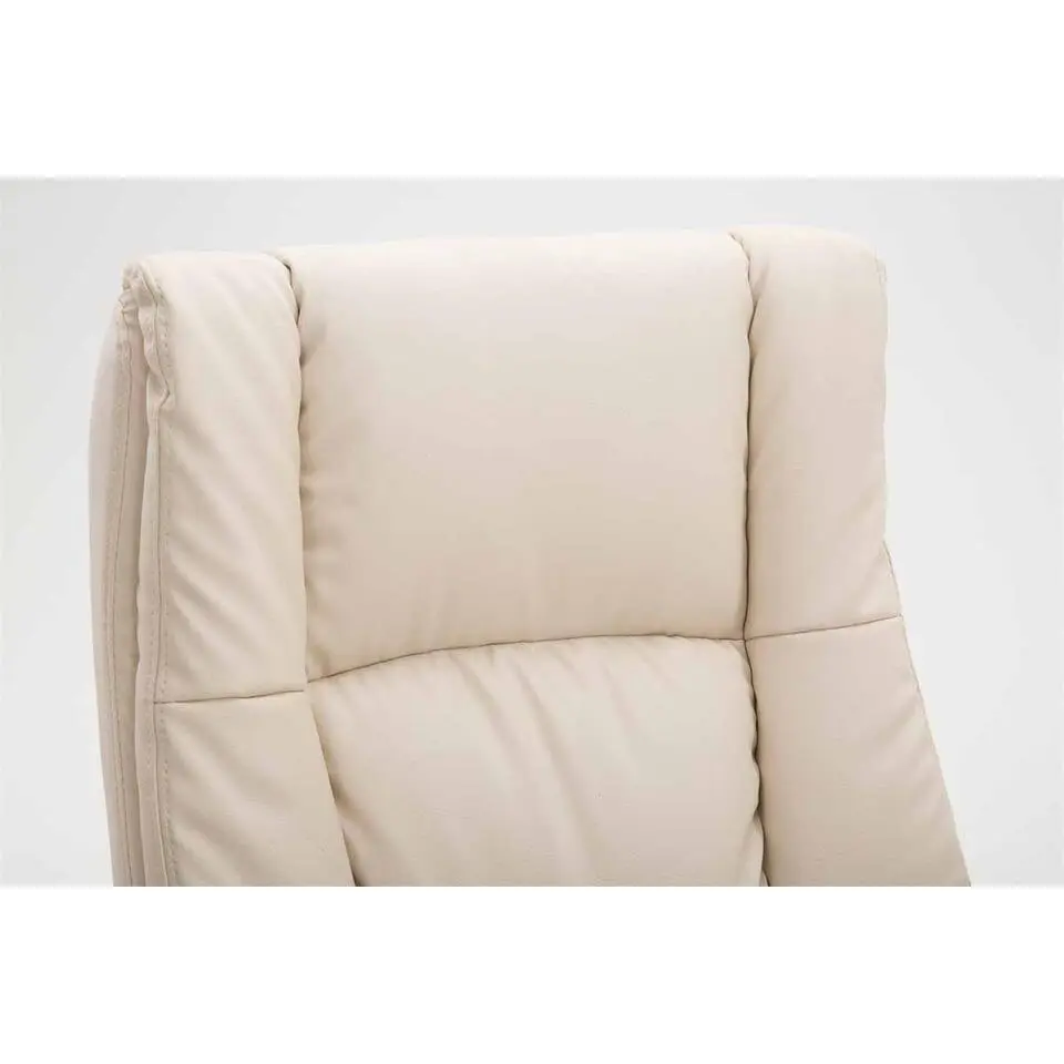 CLP Bureaustoel XL Sparta zwart Frame - Kunstleer - creme