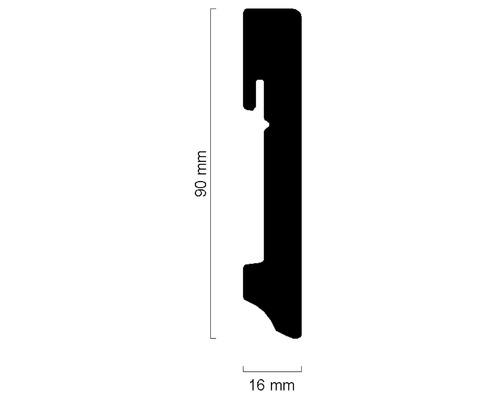SKANDOR plint FU96L MDF wit gelakt 16 x 90 x 2400 mm