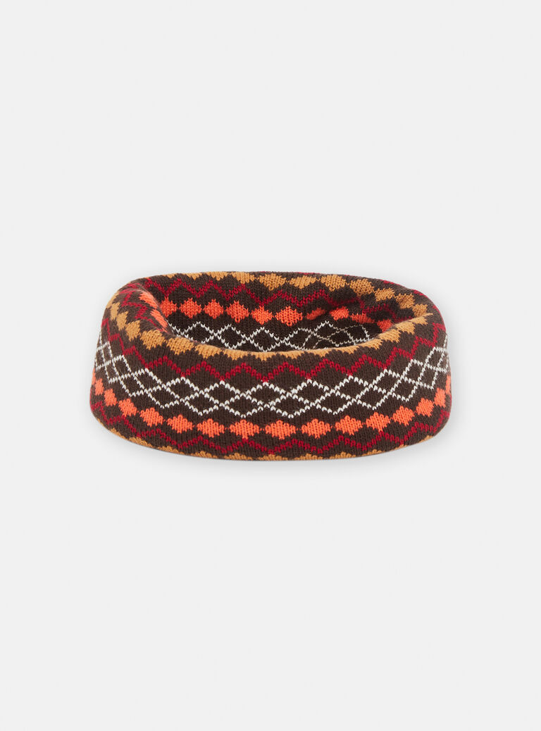 Snood ébène à motif jacquard pour garçon