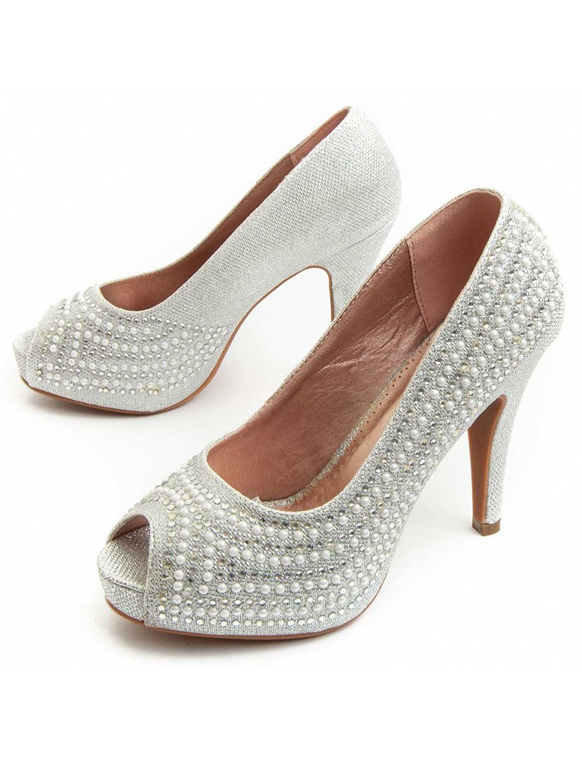 Silver High Heel Ladies Shoes