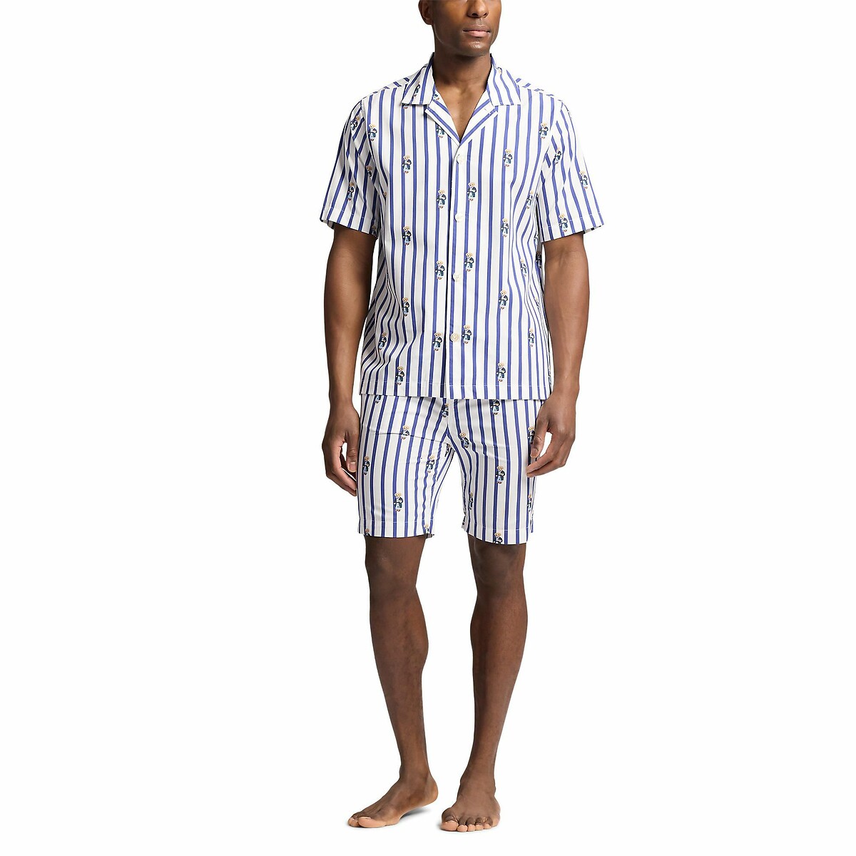 POLO RALPH LAUREN<br>Pijama listrado de algodão