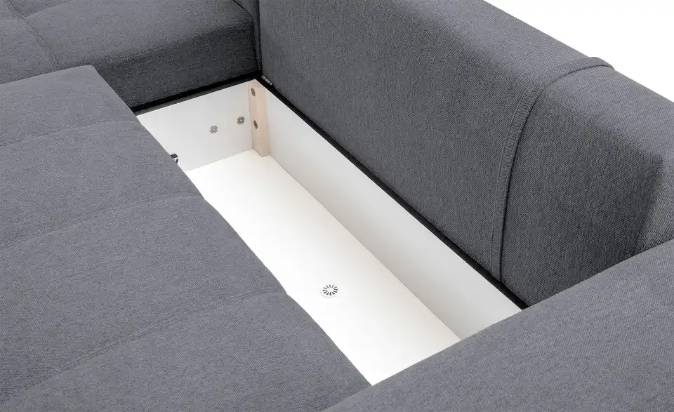Ecksofa Arissa de Luxe Anthrazit links Webstoff
