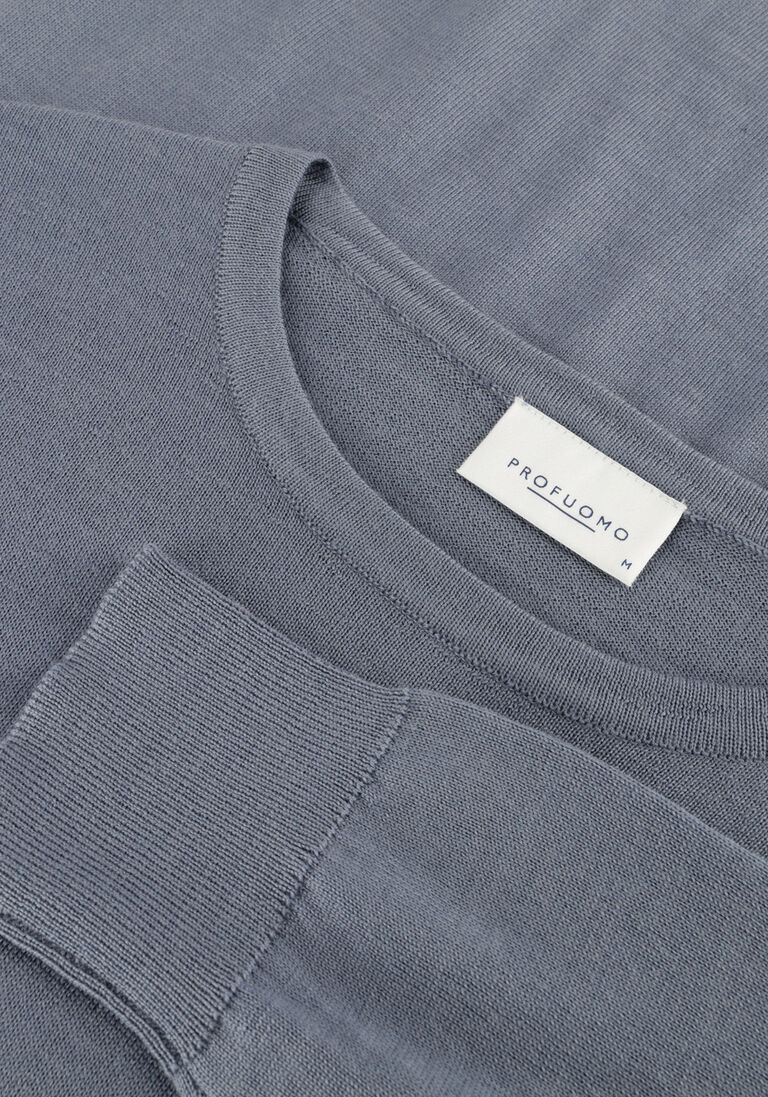 blauwe profuomo trui pullover crewneck merino