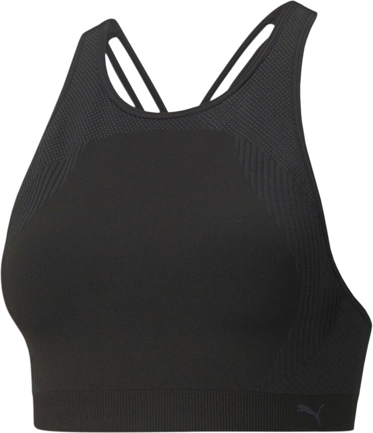 Puma Long Line Seamless low-impack sports bh Sort