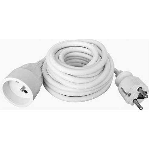 Prolongateur ménager 16A - H05VV-F 3G1.5mm² - 5 m - blanc