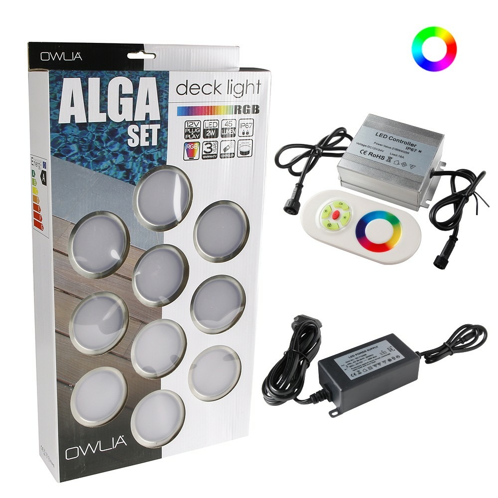 Spot led à encastrer - rgb - telecommande + transformateur 30w - alga ø80mm - ø perçage 61mm - plug & play - dimmable