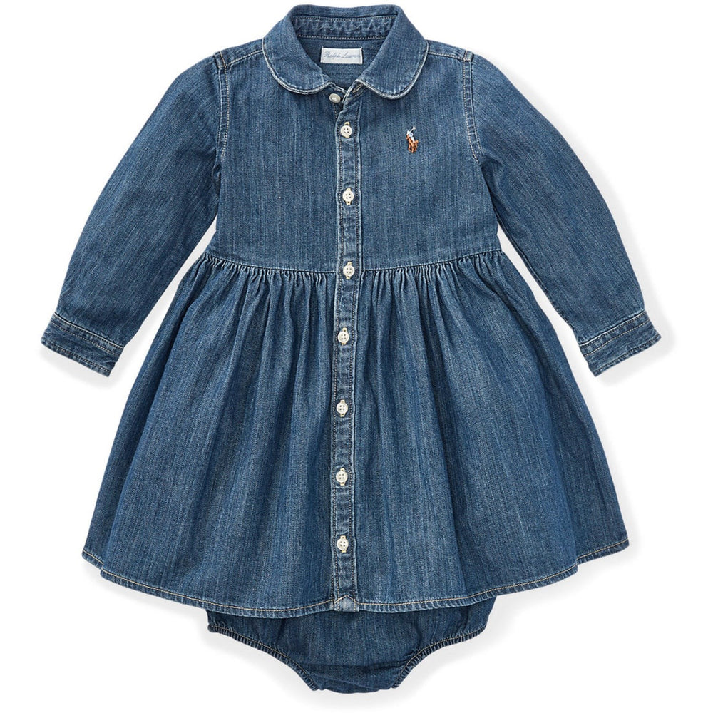 Køb Ralph Lauren Baby Indigo Baby Girl Day Kjole