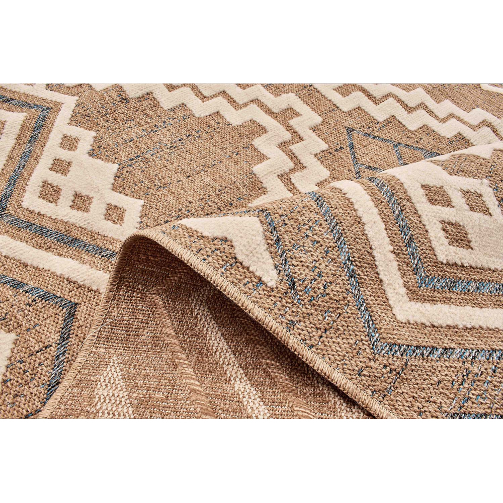 Tapis intérieur extérieur aspect jute bleu tulum 9054 90 x 67 cm