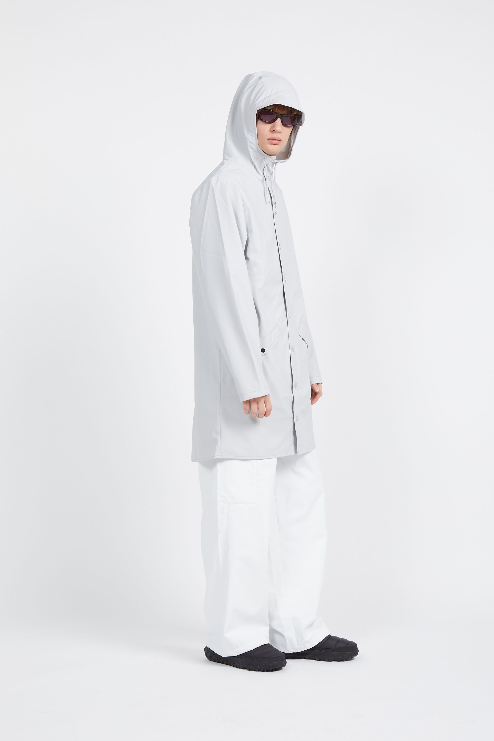 RAINS Coupe-vent imperméable long à capuche  Long Gris