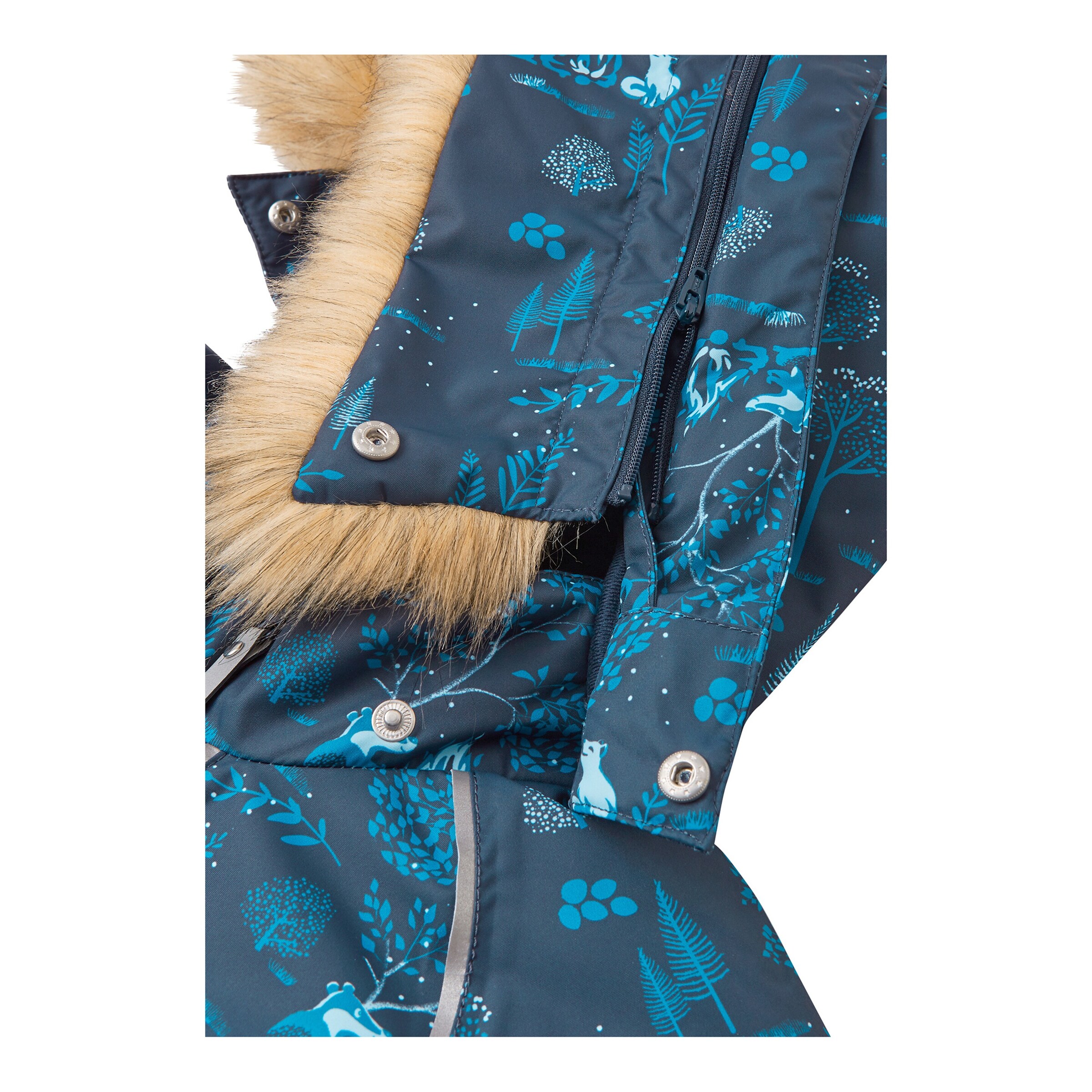Reima Schneeoverall Kapuze mit Fake Fur marine