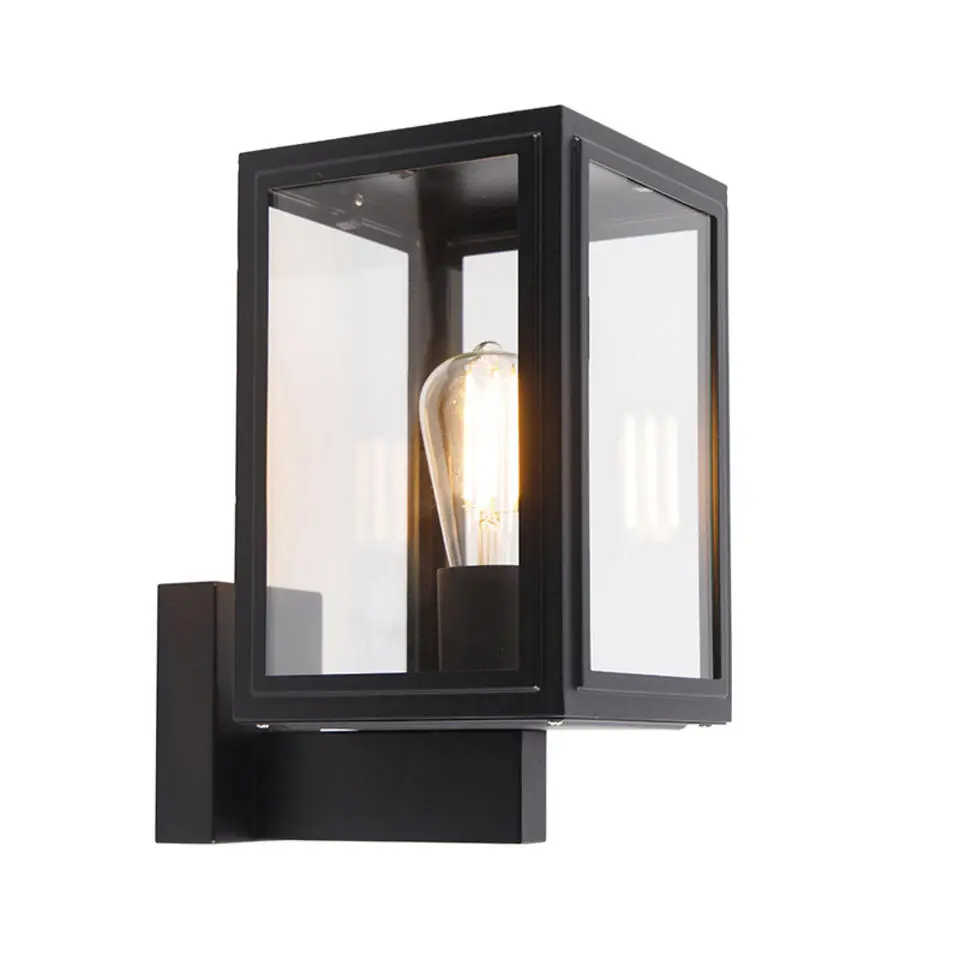 Qazqa wandlampen buiten sutton zwart e27