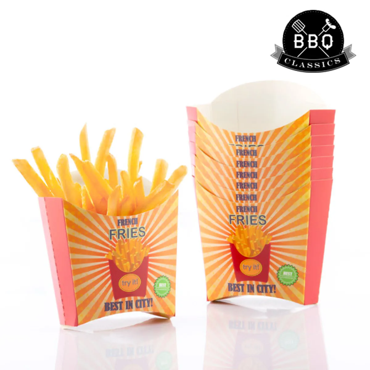 Ensemble de boîtes pour Frites - Blanc