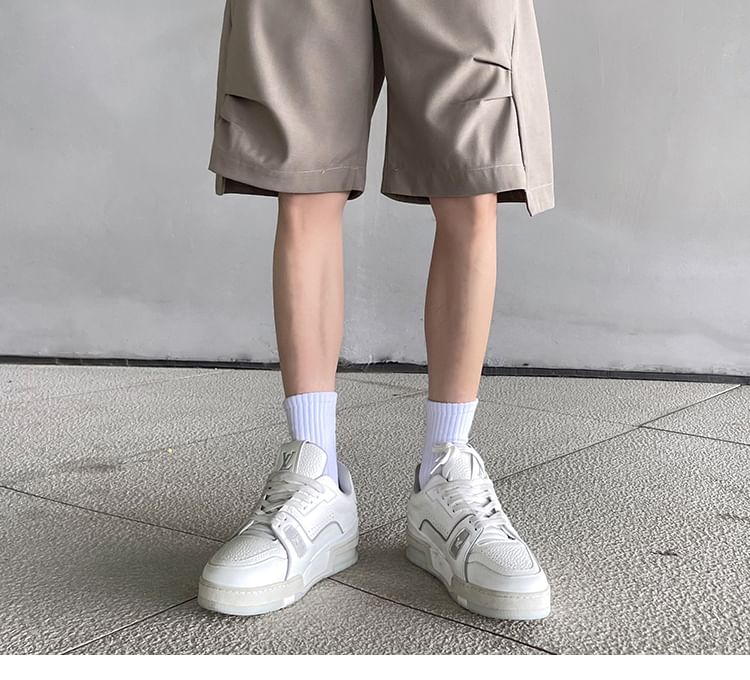 Breeson - Mid Rise Plain Gerimpelde Wijde Broek