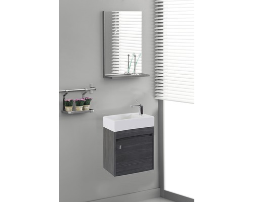 Basano gastenbadkamermeubelset Cosenza antraciet 54x45x28 cm incl. wastafel
