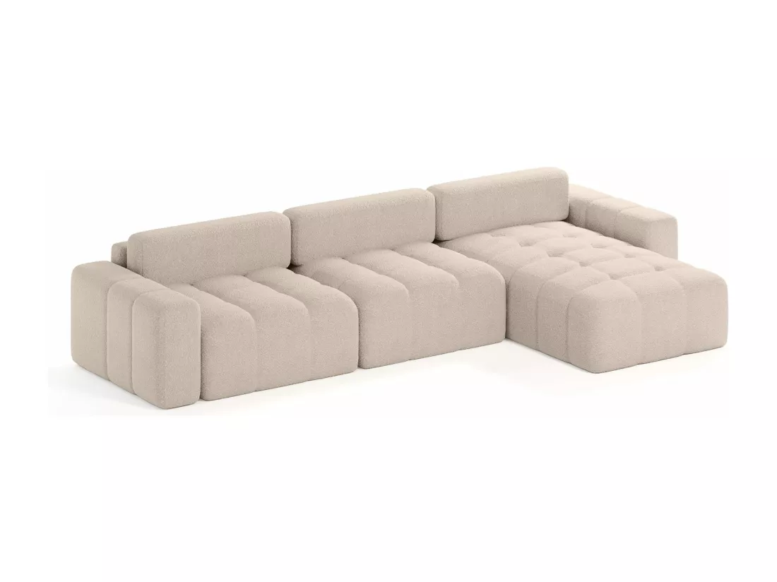 CANAPÉ D'ANGLE en tissu Bouclé 8 places Bornum So, Beige