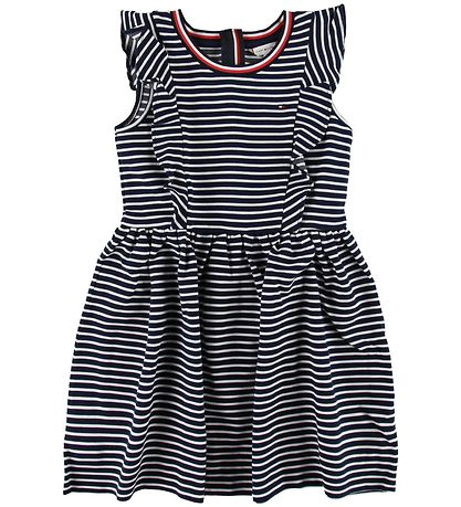 Tommy Hilfiger Kleid - Navy/Weiß gestreift m. Rüschen
