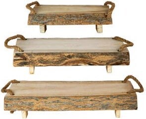Natures Accents decoratieplank op voet Anna naturel 40 x 24 x 8 cm